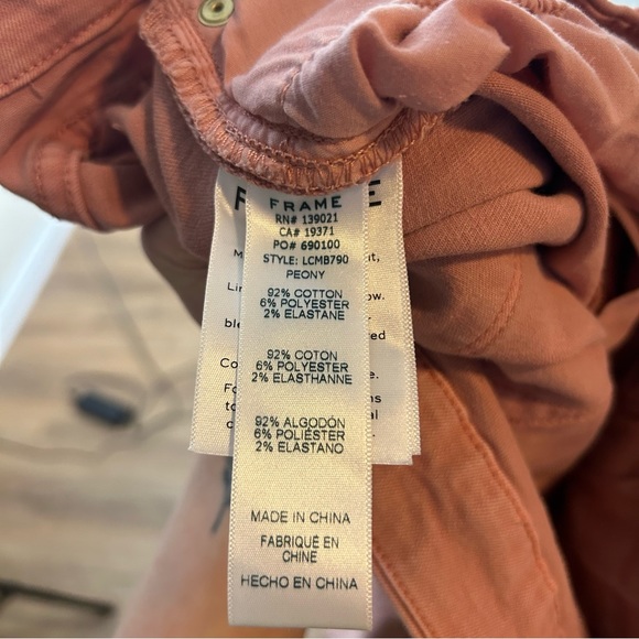 Frame Size 30 Le Crop Mini Boot Cut Crop Jeans Peony Pink - Picture 5 of 11